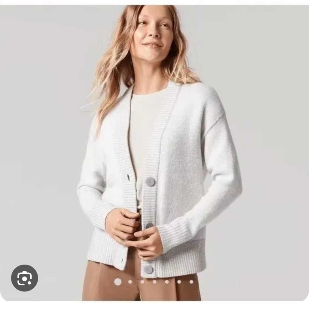 Allbirds "The Cardi" Merino Wool Cardigan Sweater, Light Grey, Large - NWT!